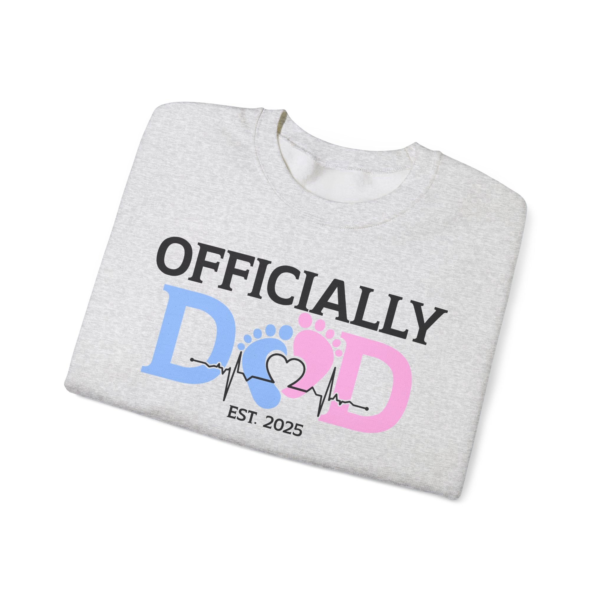 Officially Dad, Cute Pregnancy Announcement Paternity Sweatshirt with Est. Date