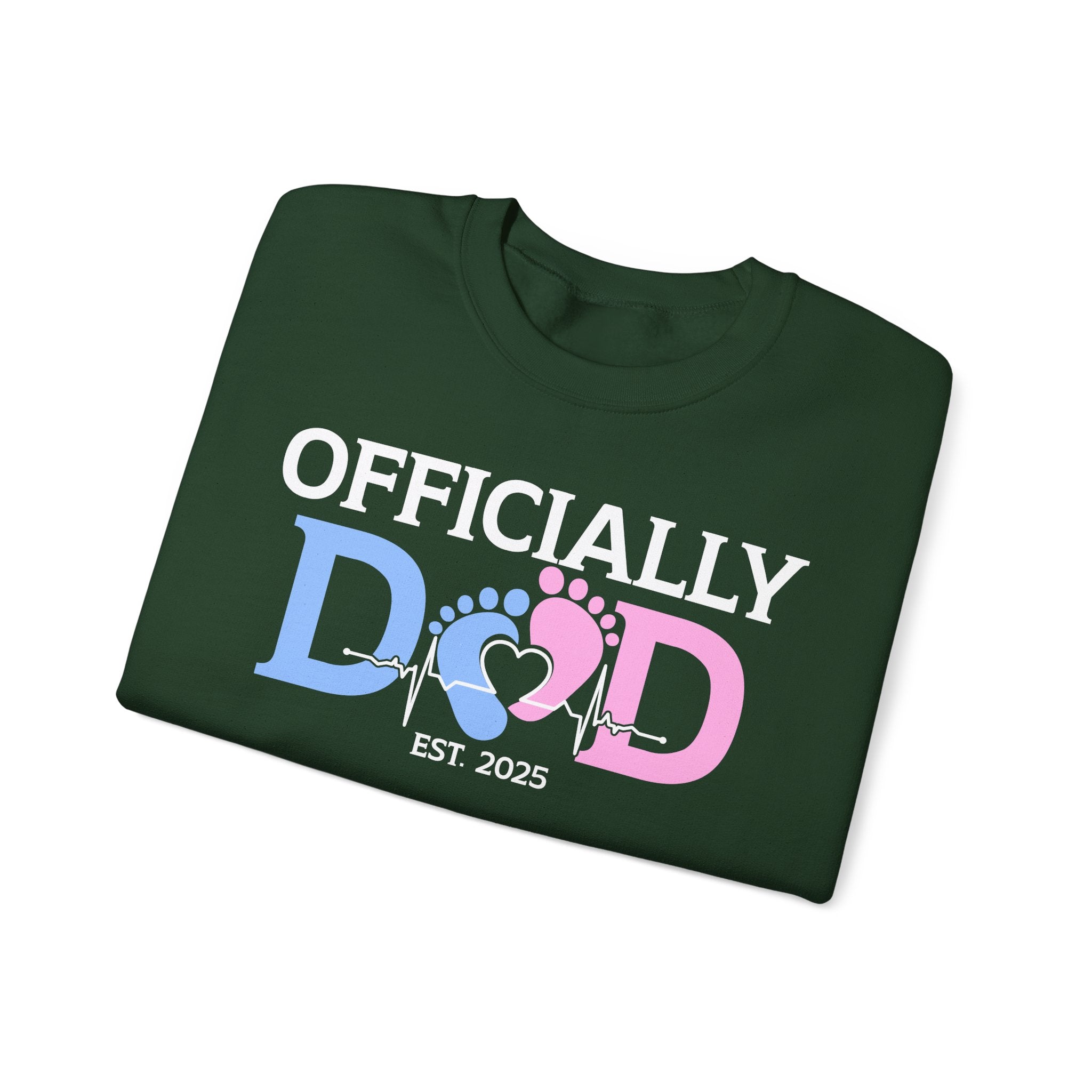 Officially Dad, Cute Pregnancy Announcement Paternity Sweatshirt with Est. Date