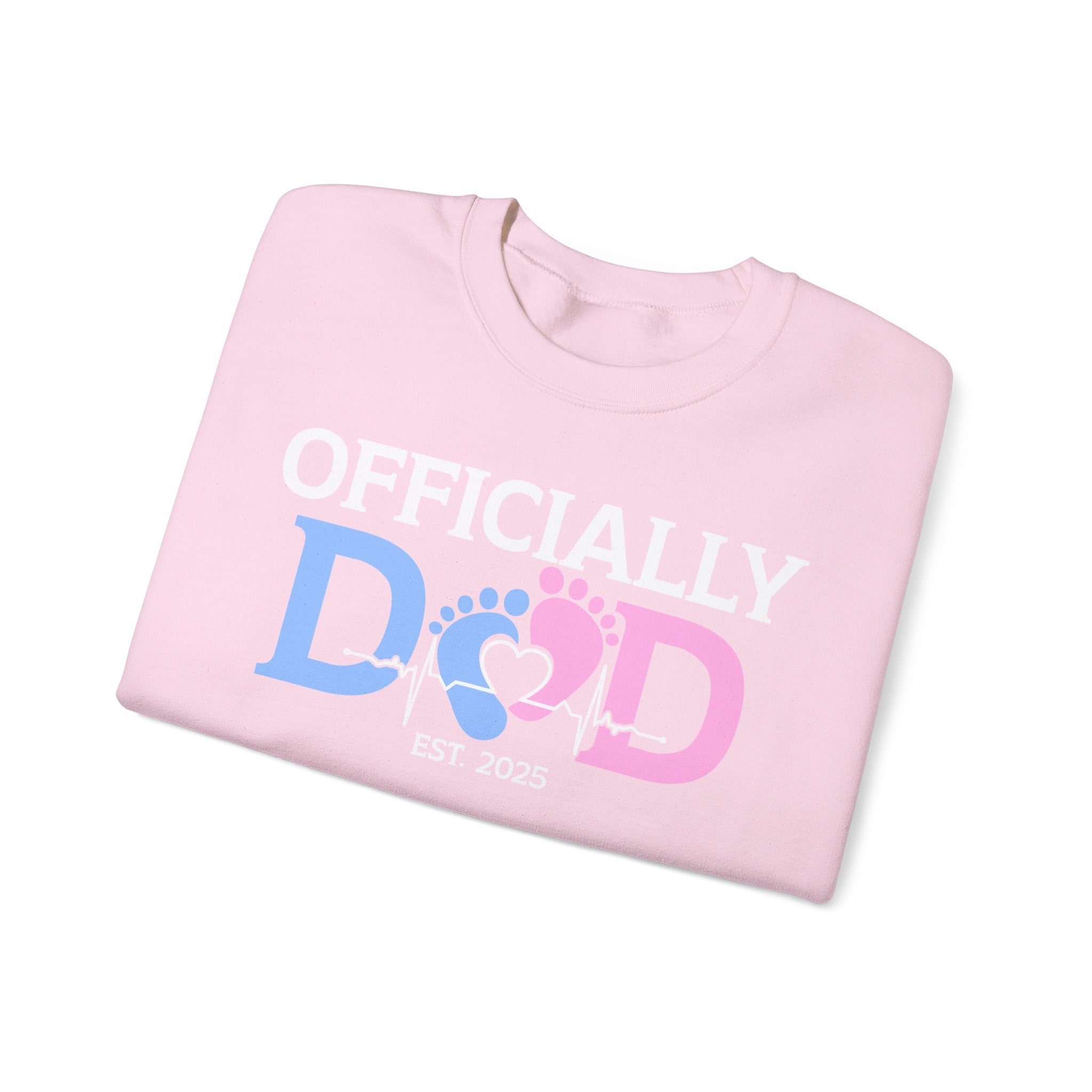 Officially Dad, Cute Pregnancy Announcement Paternity Sweatshirt with Est. Date