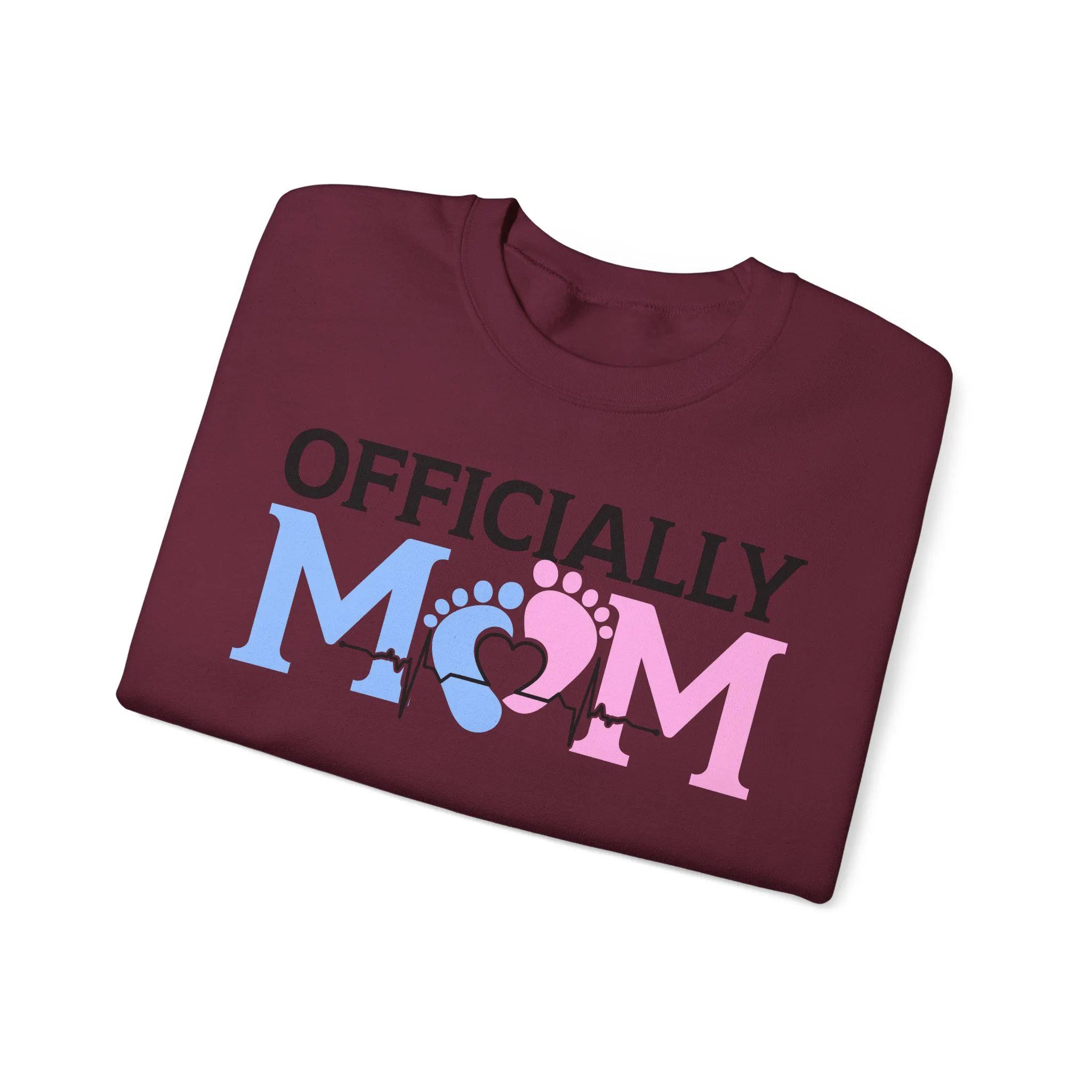 Officially Mom, Cute Pregnancy Announcement Maternity Sweatshirt with Est. Date