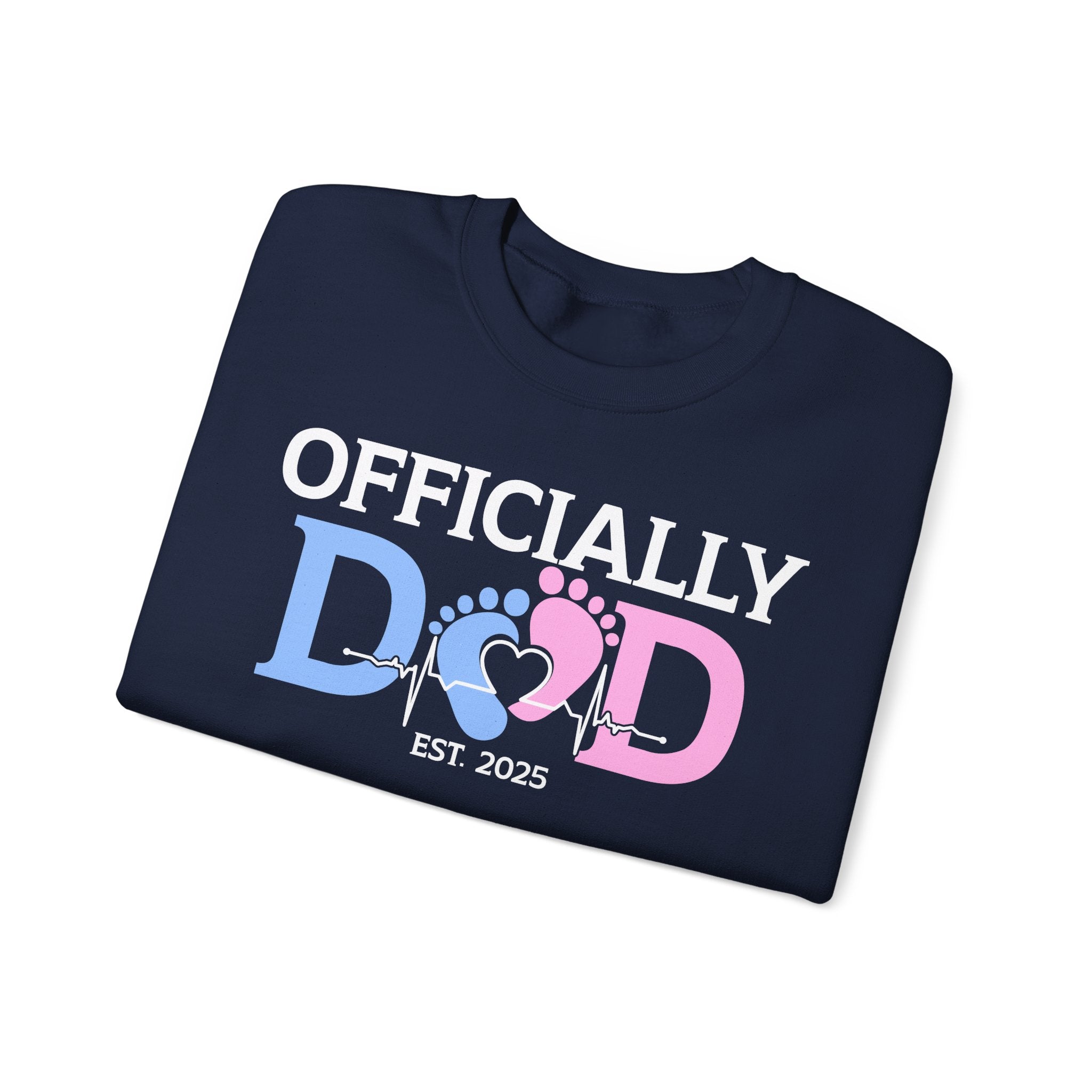 Officially Dad, Cute Pregnancy Announcement Paternity Sweatshirt with Est. Date