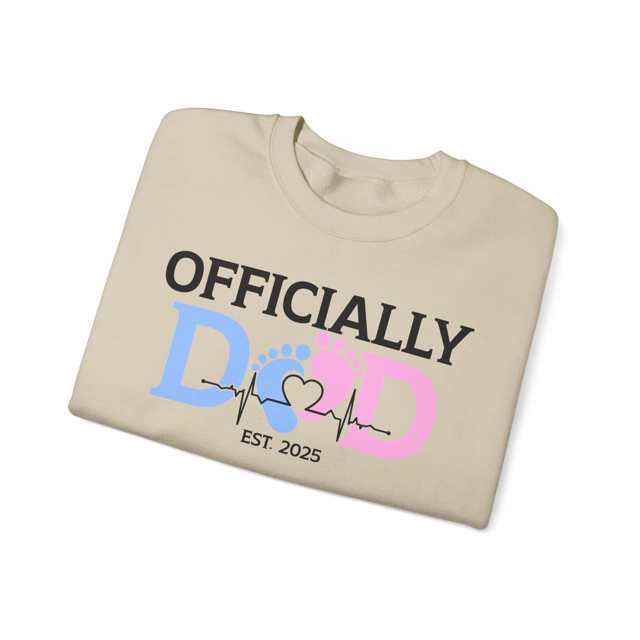 Officially Dad, Cute Pregnancy Announcement Paternity Sweatshirt with Est. Date
