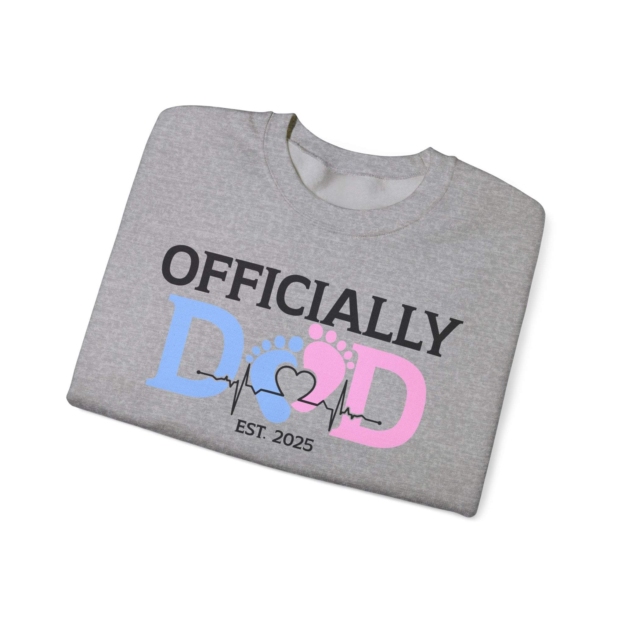 Officially Dad, Cute Pregnancy Announcement Paternity Sweatshirt with Est. Date