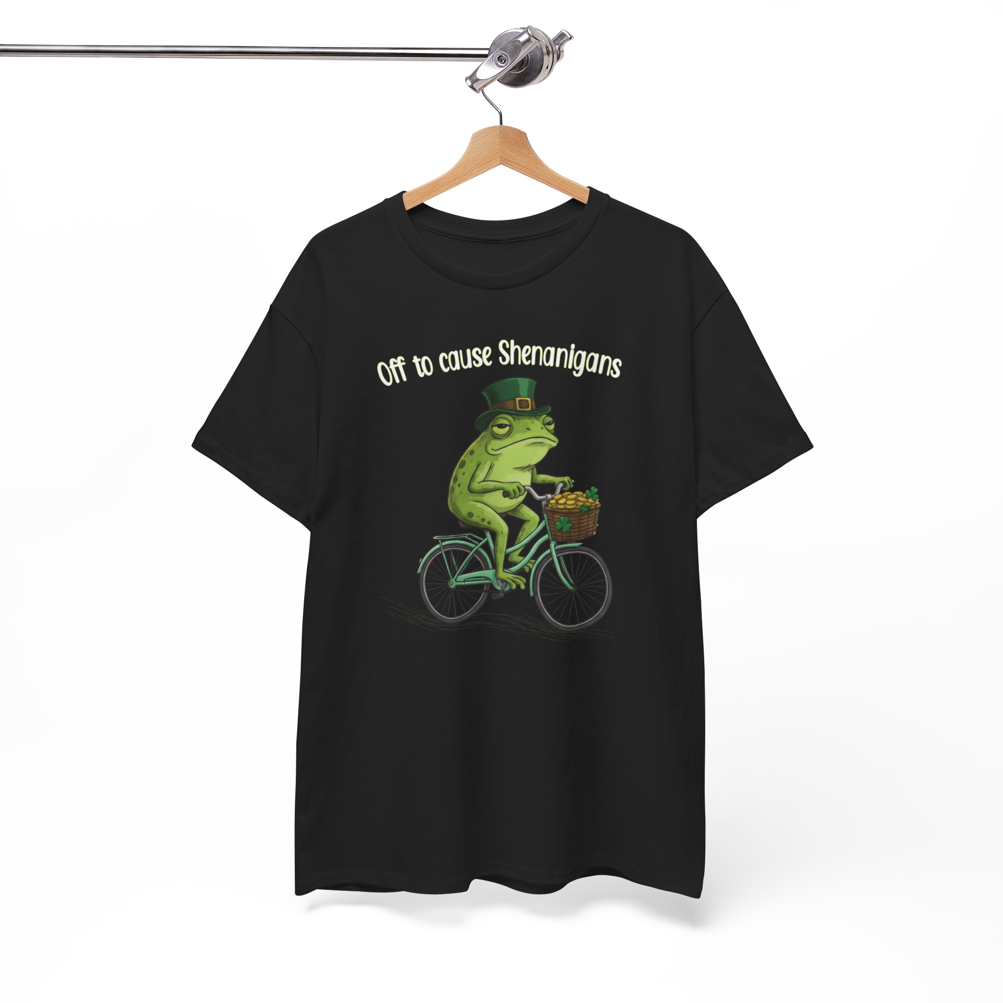 Funny St. Patrick’s Day Frog Shirt – Off to Cause Shenanigans Irish Graphic Tee