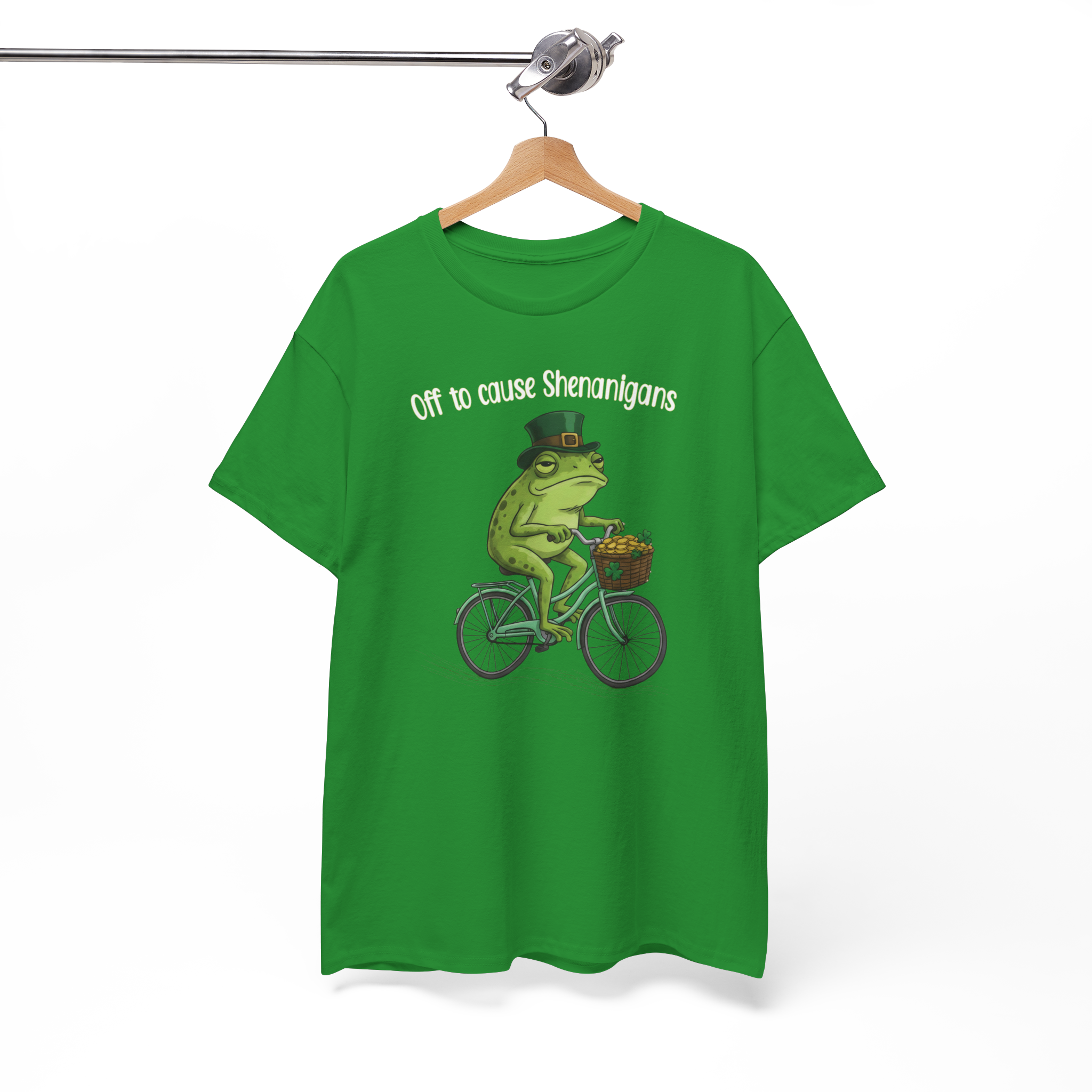 Funny St. Patrick’s Day Frog Shirt – Off to Cause Shenanigans Irish Graphic Tee