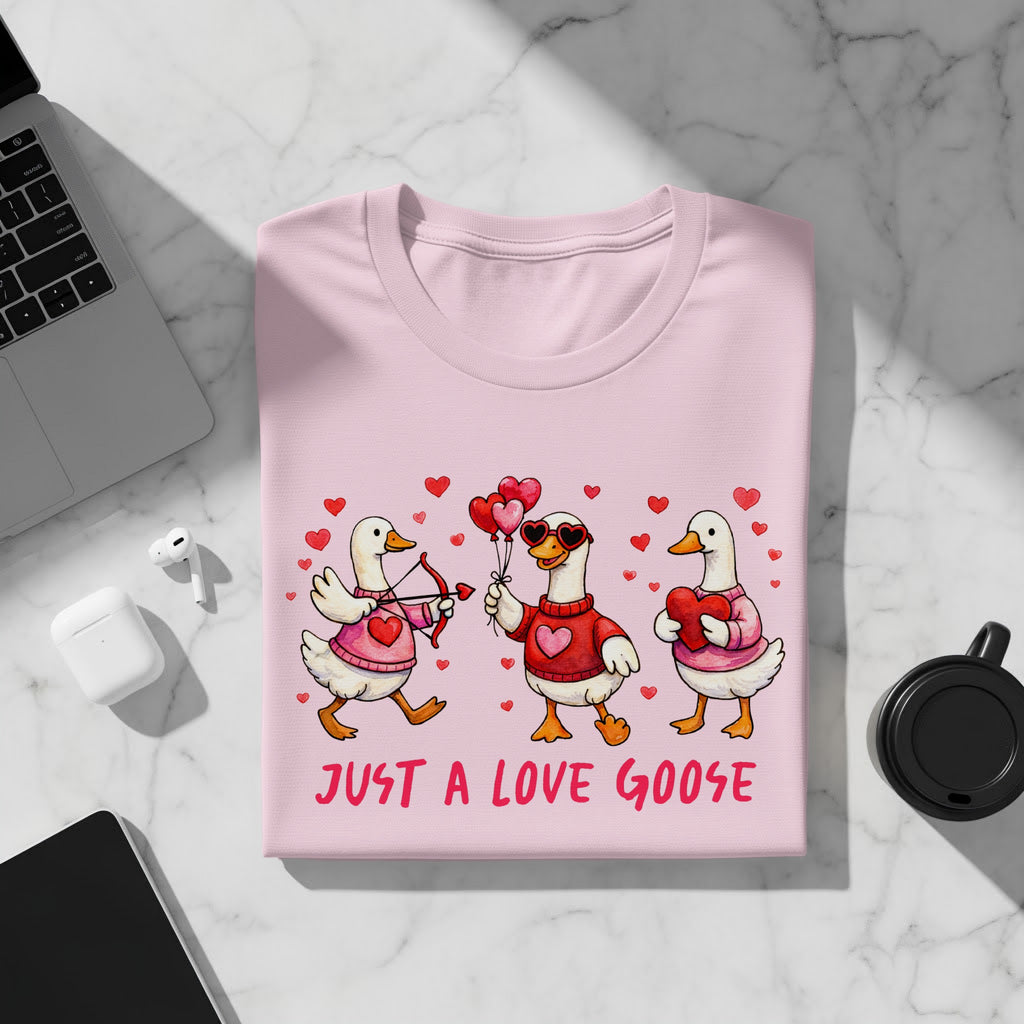 Funny Goose Shirt, Just A Love Goose Valentine’s Day Tee