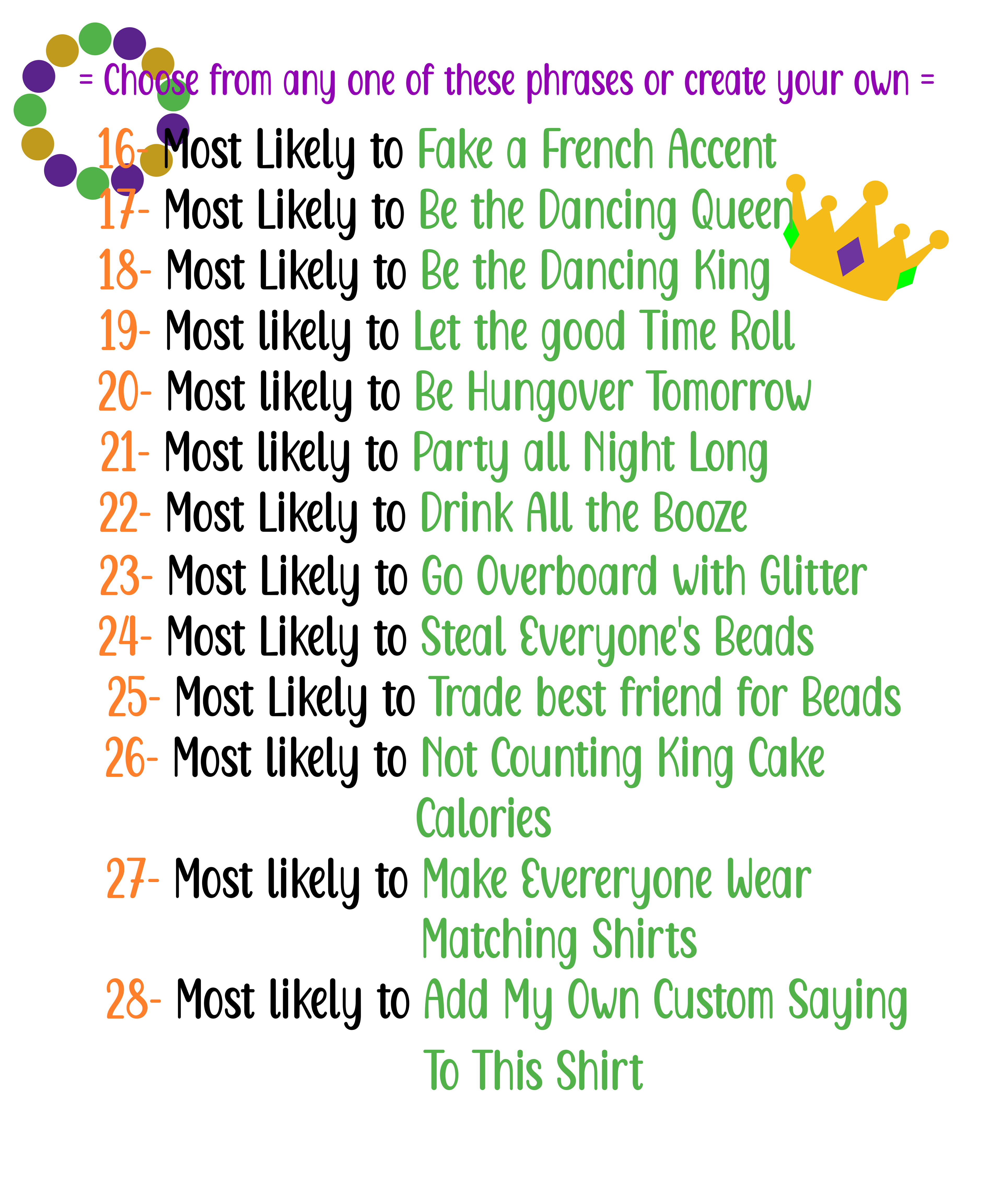 Mardi Gras T-Shirt Design – Friends Matching Outfit