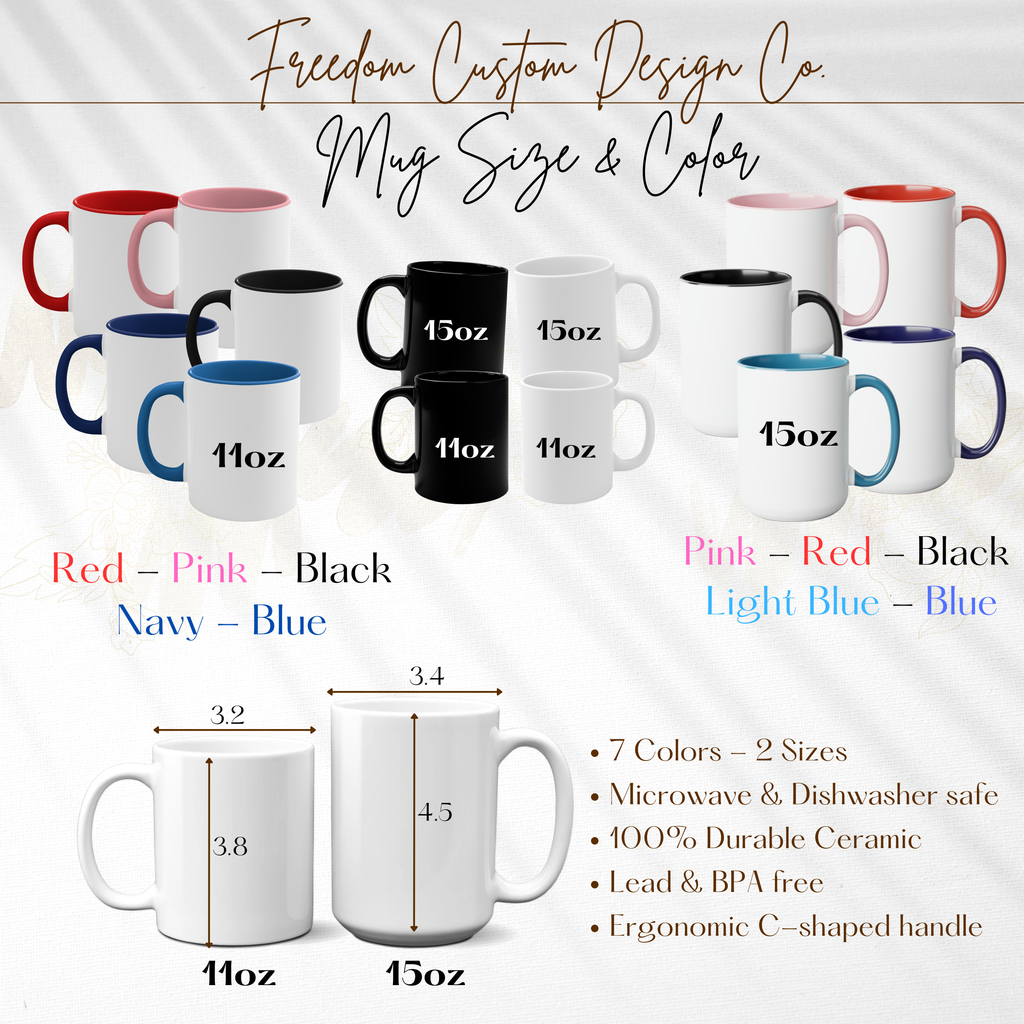 I'm With Him Custom Coffee Mugs - Color Handle Coffee Mug