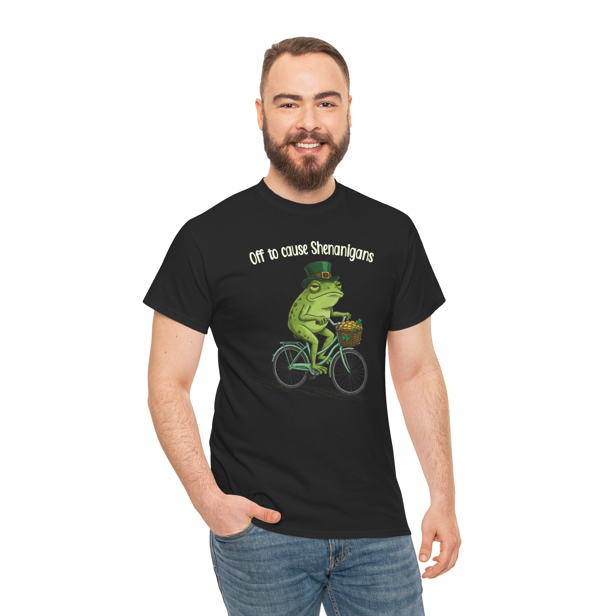 Funny St. Patrick’s Day Frog Shirt – Off to Cause Shenanigans Irish Graphic Tee