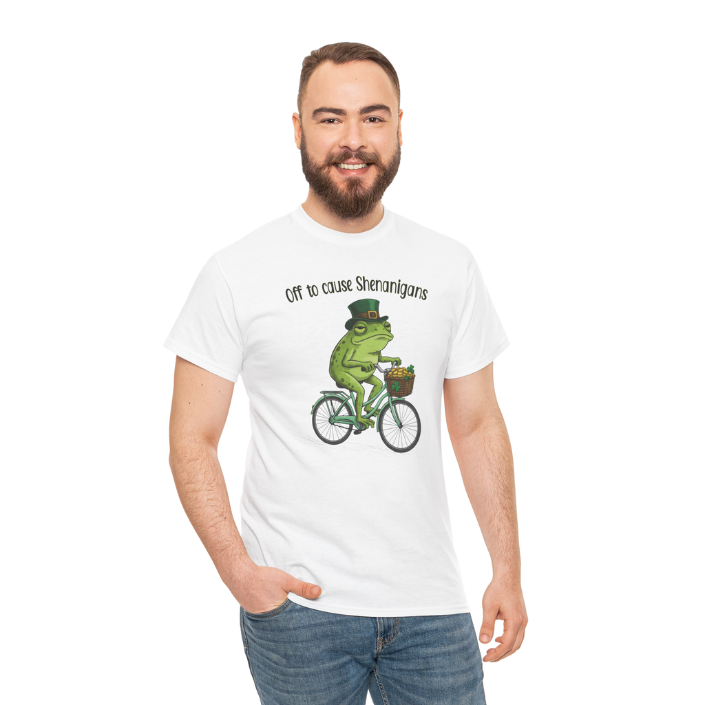 Funny St. Patrick’s Day Frog Shirt – Off to Cause Shenanigans Irish Graphic Tee