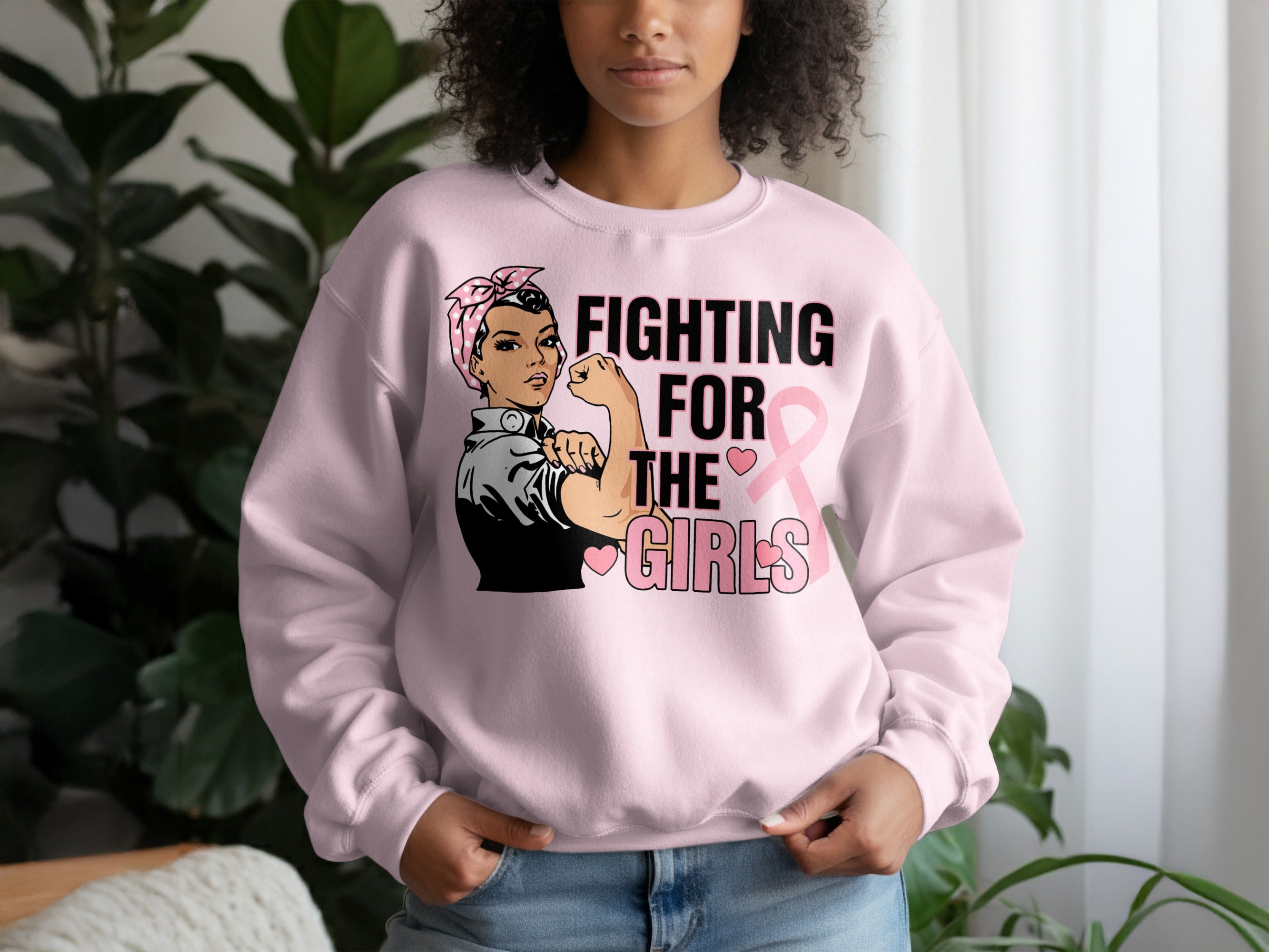 Breast Cancer Awareness Sweatshirt, Fighting for the Girls