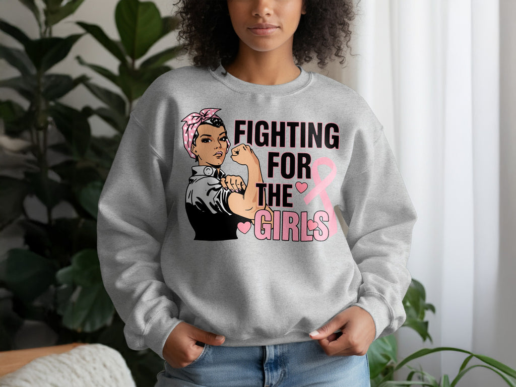 Breast Cancer Awareness Sweatshirt, Fighting for the Girls