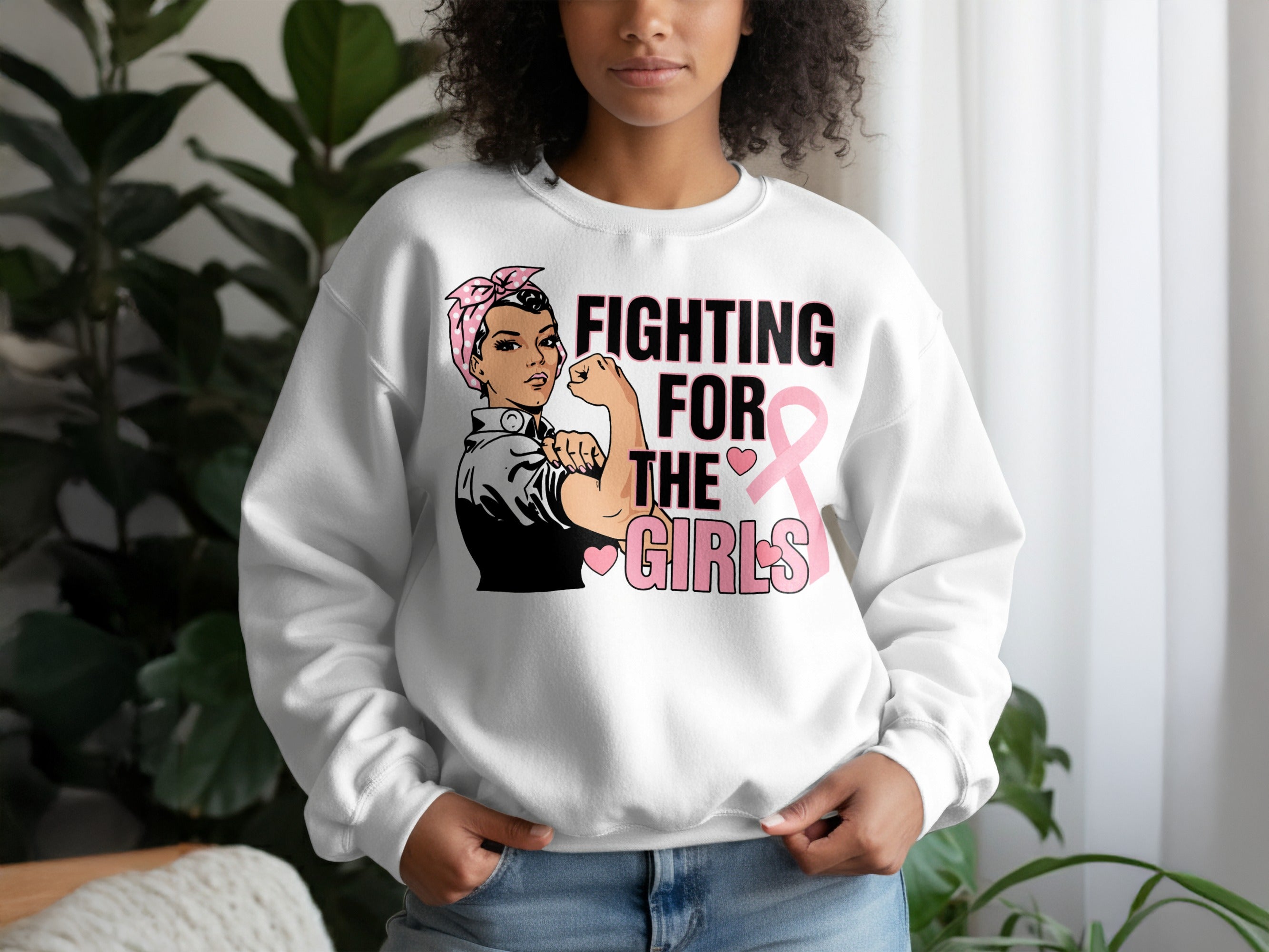 Breast Cancer Awareness Sweatshirt, Fighting for the Girls