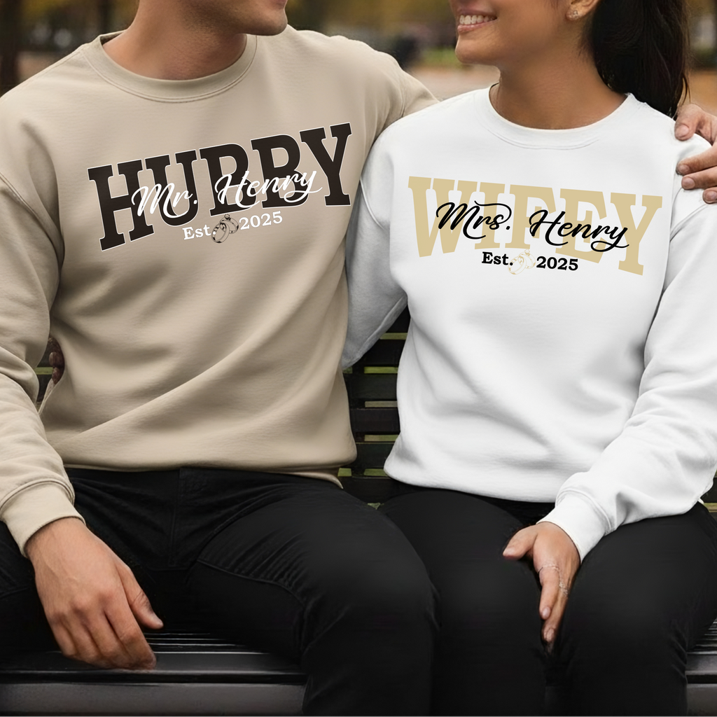 Custom Wifey/Hubby Sweatshirt with Est. Date