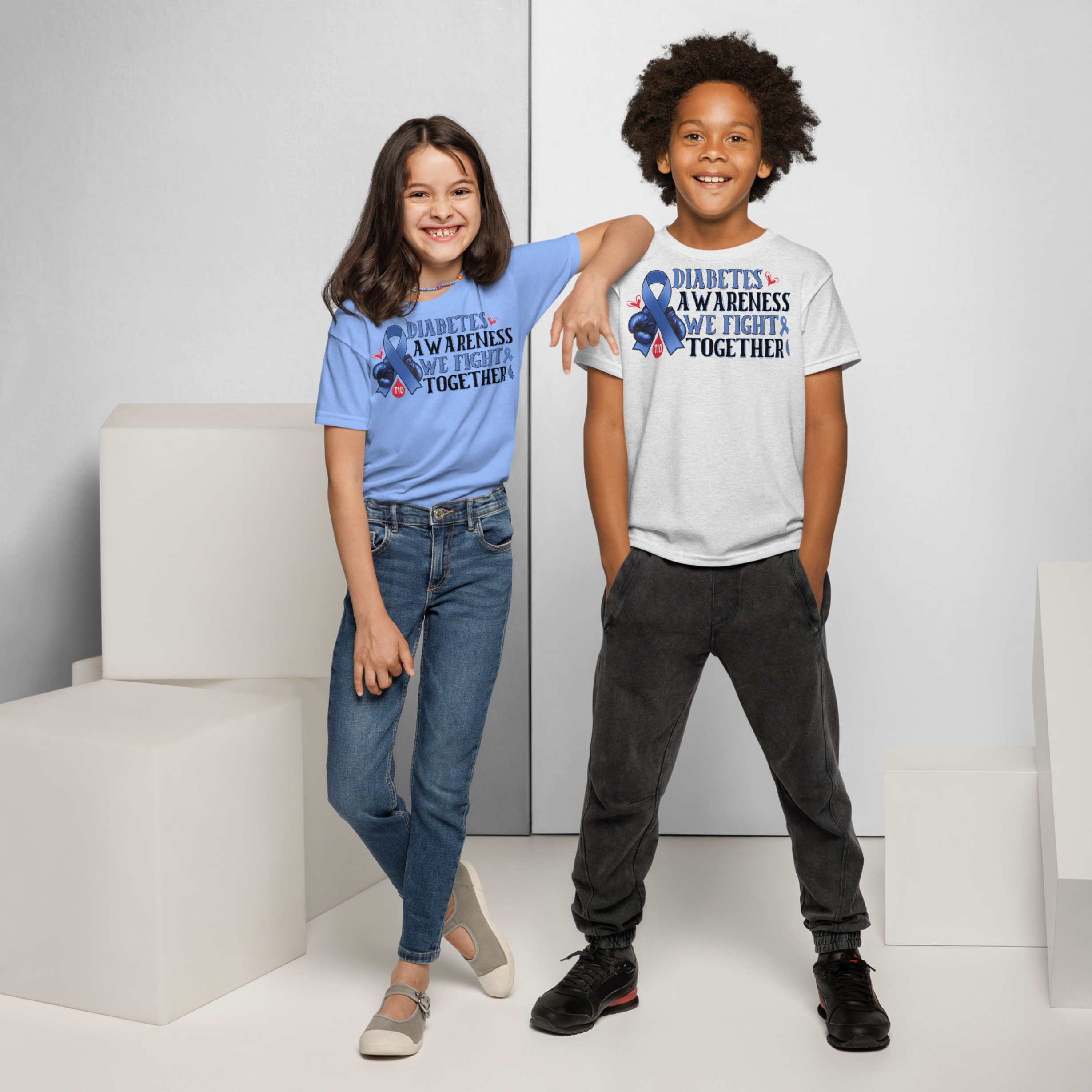 Diabetes Awareness T-Shirt for Kids-Type1 Diabetes Warrior