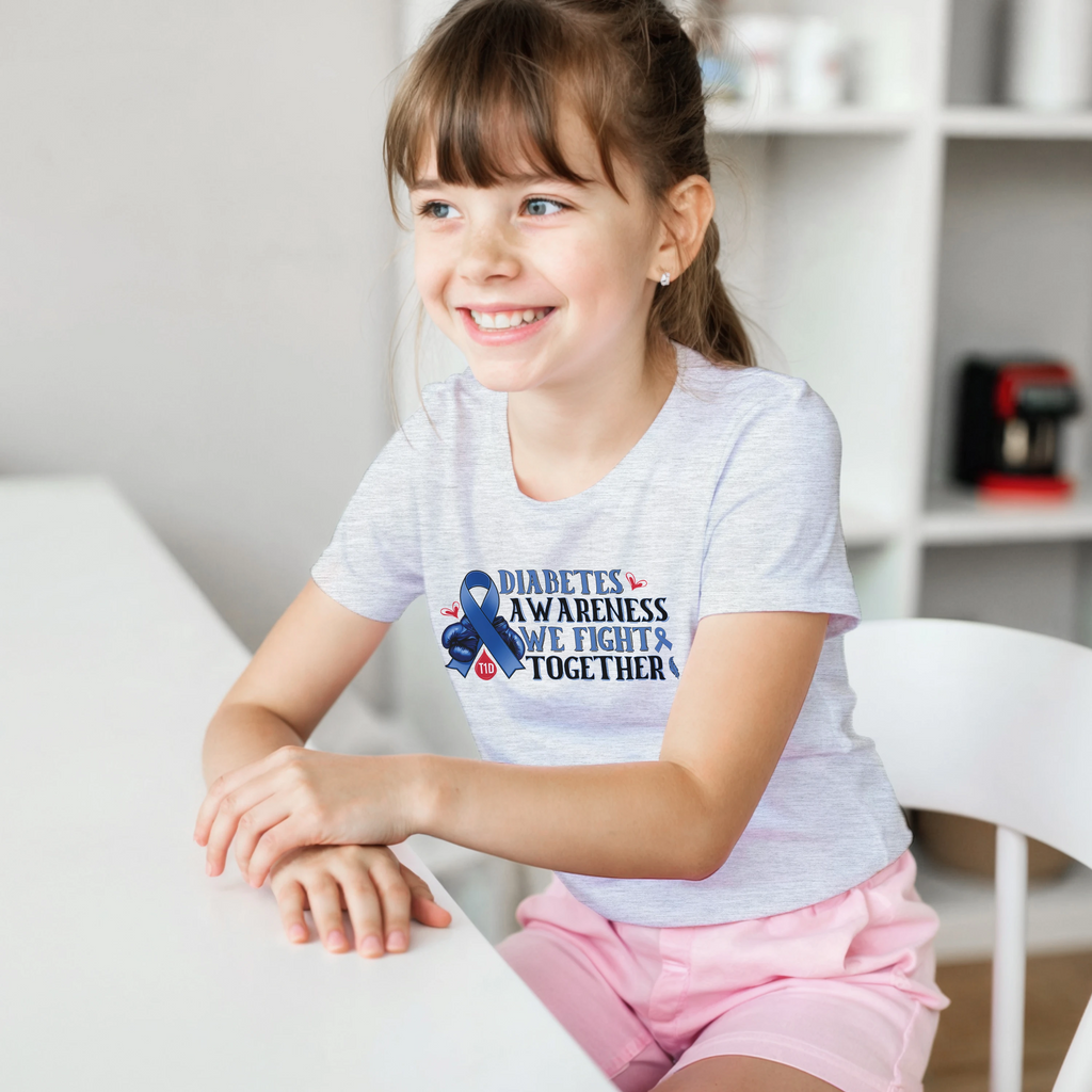 Diabetes Awareness T-Shirt for Kids-Type1 Diabetes Warrior