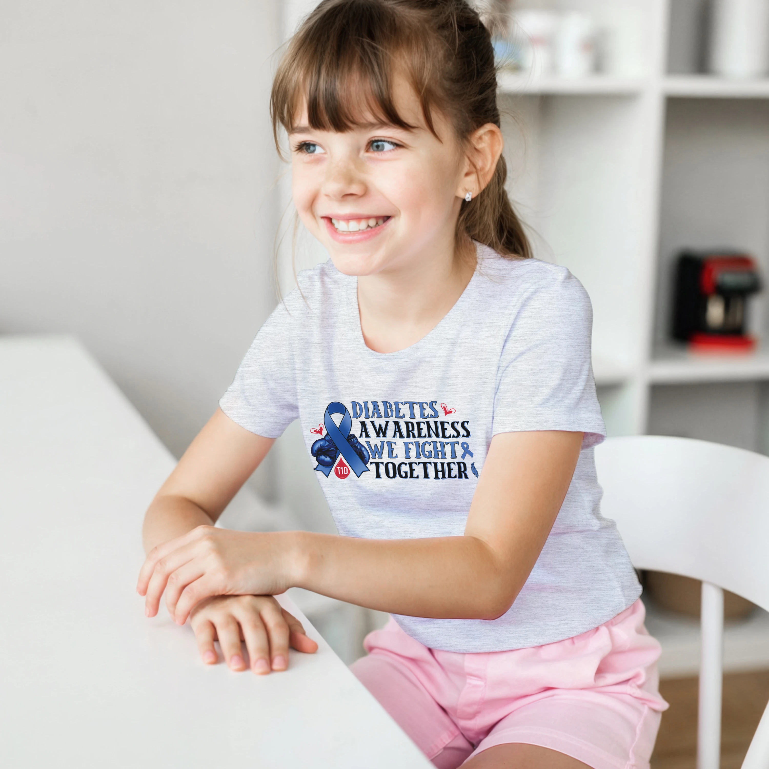 Diabetes Awareness T-Shirt for Kids-Type1 Diabetes Warrior